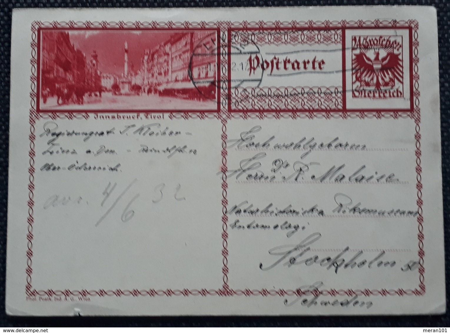 Bildpostkarte 1932, LINZ Nach STOCKHOLM - Briefe U. Dokumente