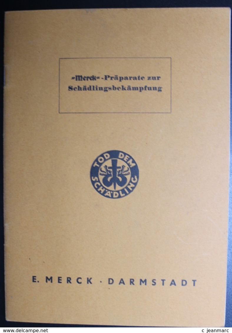 MERCK Präparate Zur Schädlingsbekämpfung . 21x14 Cm. 28 Pages   Agriculture. Traitement Insecticide Pesticide - 1950 - ...