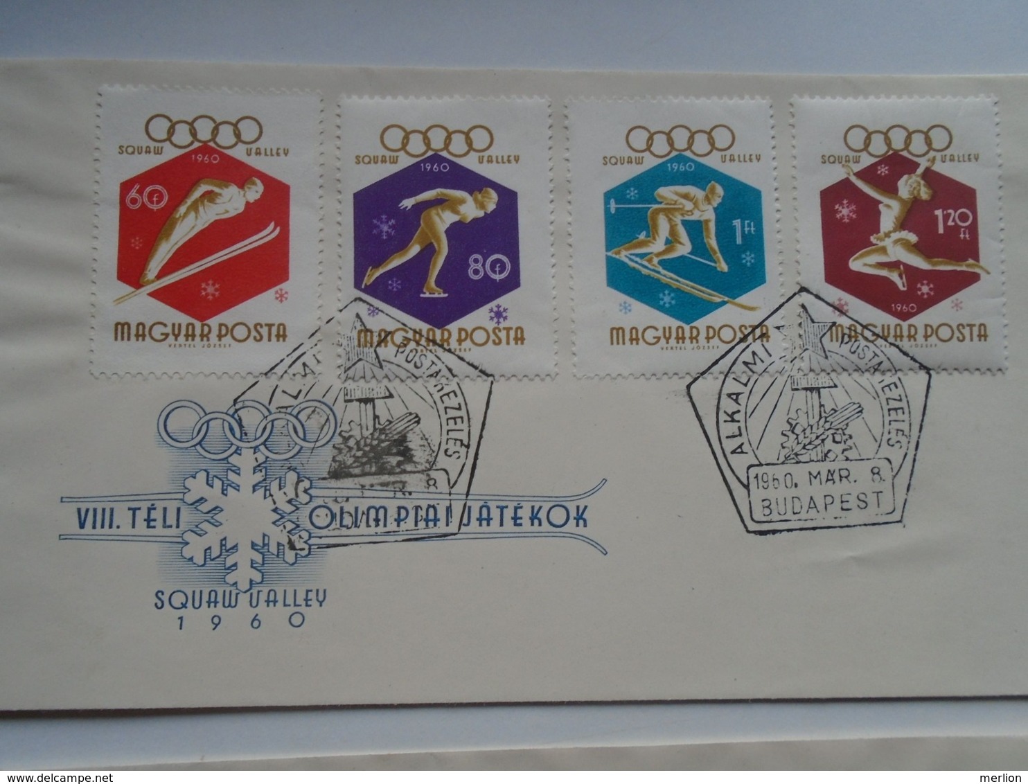 ZA234.21 Hungary  FDC  - Olympic Games -Winter 1960 -SQUAW VALLEY  Lot Of 2 FDC - Inverno1960: Squaw Valley