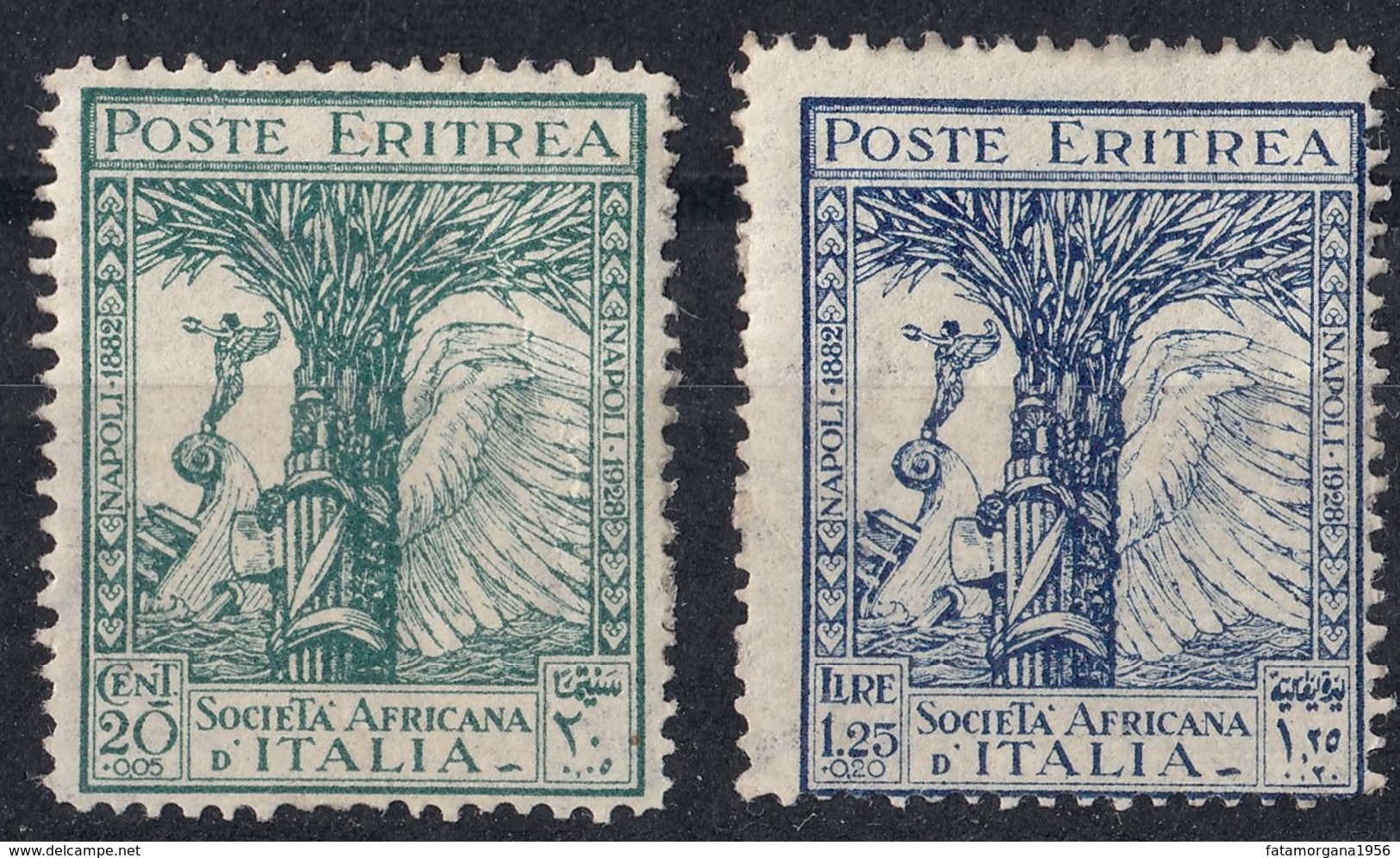 ERITREA, COLONIA ITALIANA - 1928 - Lotto Di 2 Valori Nuovi MH:  Yvert 120 E 123. - Eritrea