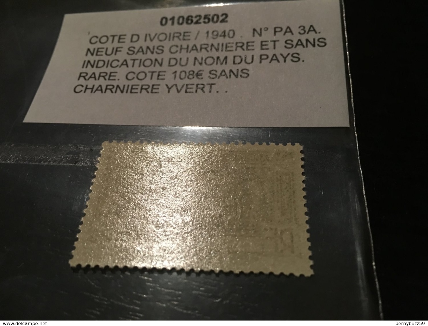 Colonies Cote D'ivoire Sans Legende 1940 PA N° 3A Neuf ** MNH ** YT 100€ - Nuovi