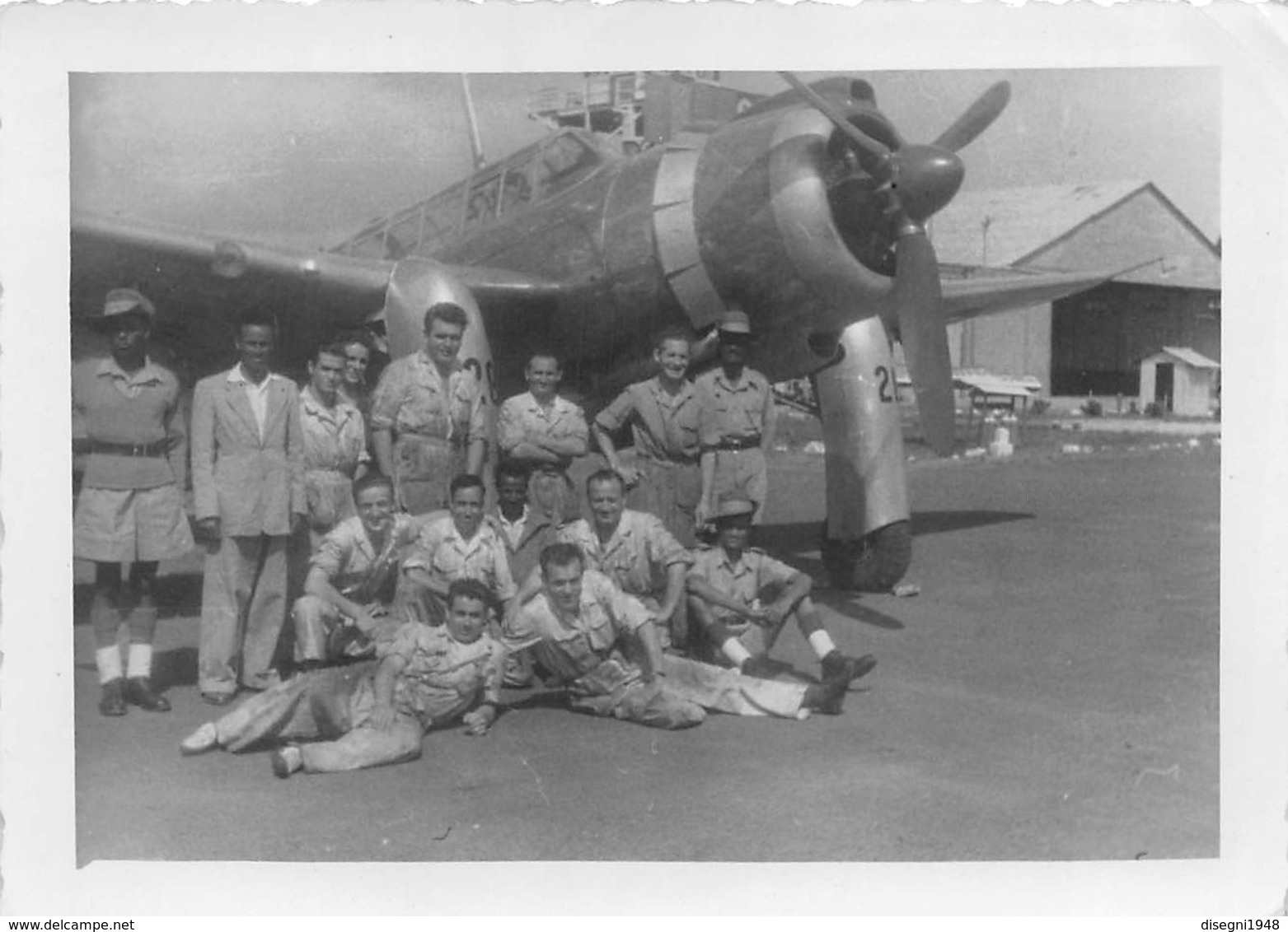 08800 "AEROP. ASMARA ERITREA - CACCIABOMBARDIERE" ANIMATA FOTO ORIG. - Aviazione