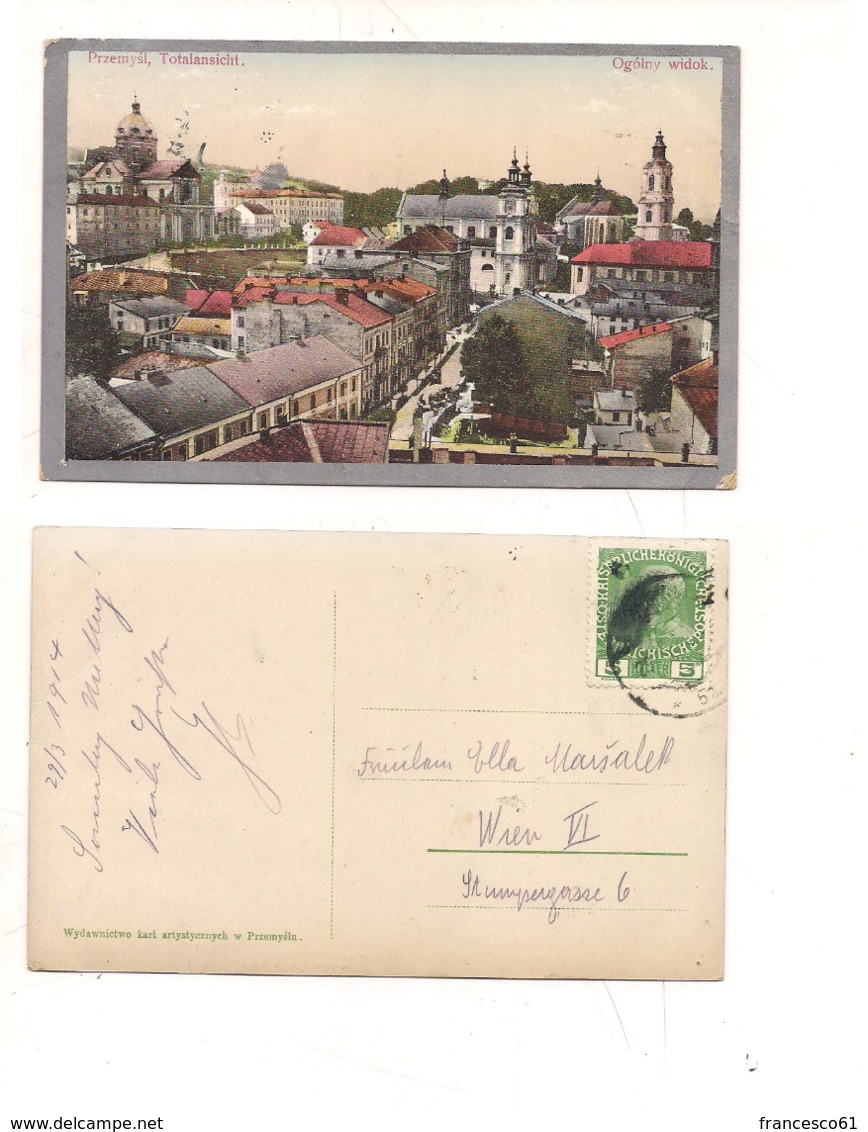 FB153 POSTCARD Polonia PRZEMYSL 1914 Stamps AUSTRIA - Polen