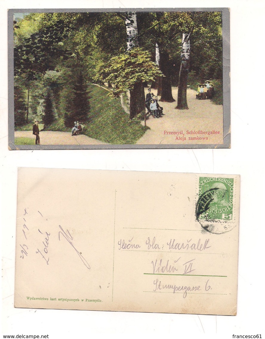 FB154 POSTCARD Polonia PRZEMYSL 1914 Stamps AUSTRIA - Polen