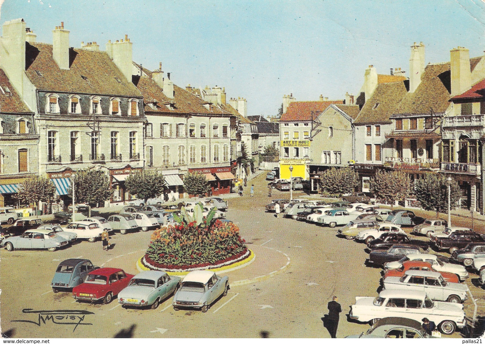 CP Voiture 3285 Beaune-Citroën DS,2CV,Ford Taunus 17M,Panhard PL 17,Simca 1300 - Voitures De Tourisme