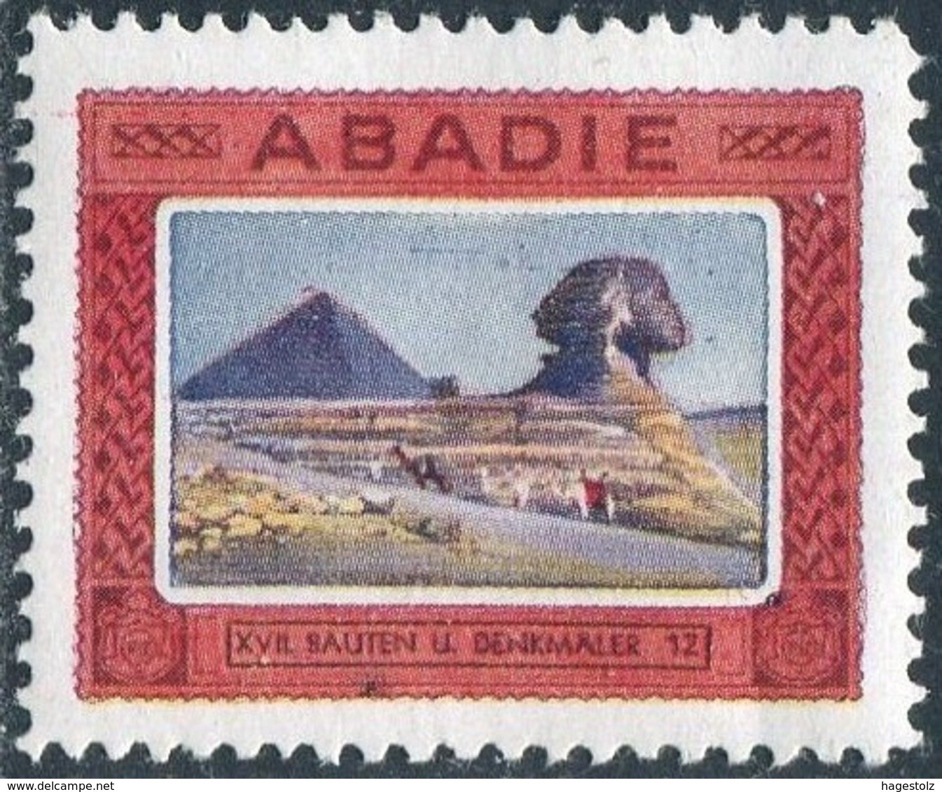 ANCIENT ARCHITECTURE ABADIE Bauten Denkmäler Egypt Sphinx Pyramid Camel Vignette Poster Reklamemarke Cigarettes Tobacco - Otros & Sin Clasificación