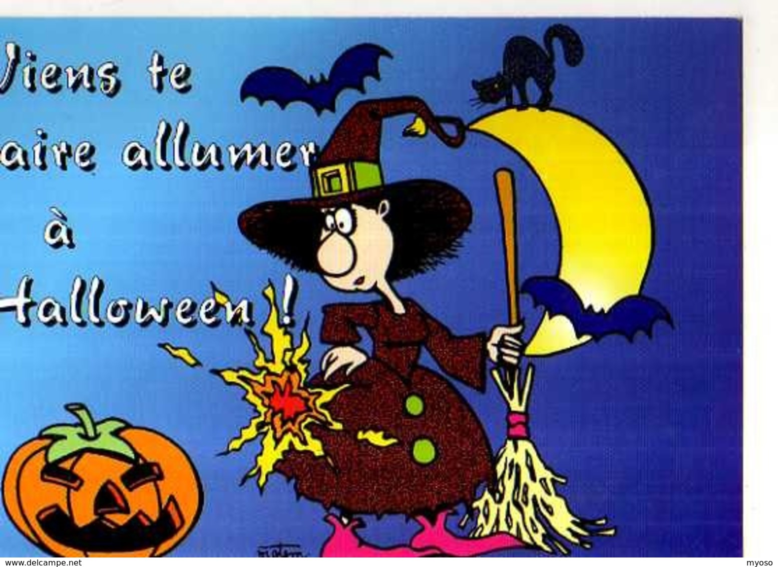 Collection Halloween,Viens Te Faire Allumer A Halloween,sorciere, Citrouille,balai,chat,chauve Souris,illustrateur Matem - Halloween