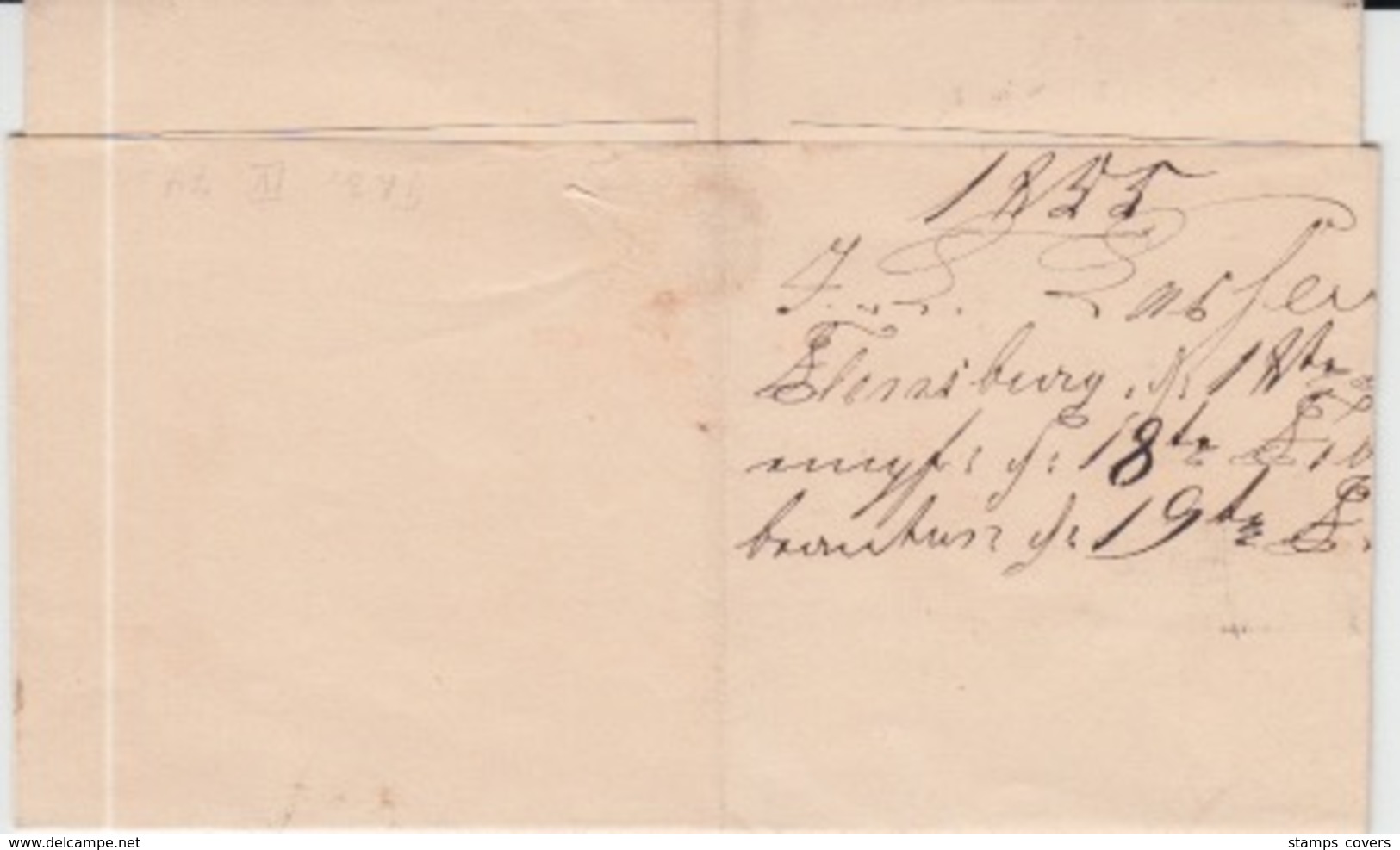 DENMARK MICHEL 1 USED COVER 18/02/1855 FLENSBORG (FLENSBOURG) TO SLESVIG (SCHLESWIG)) - Storia Postale
