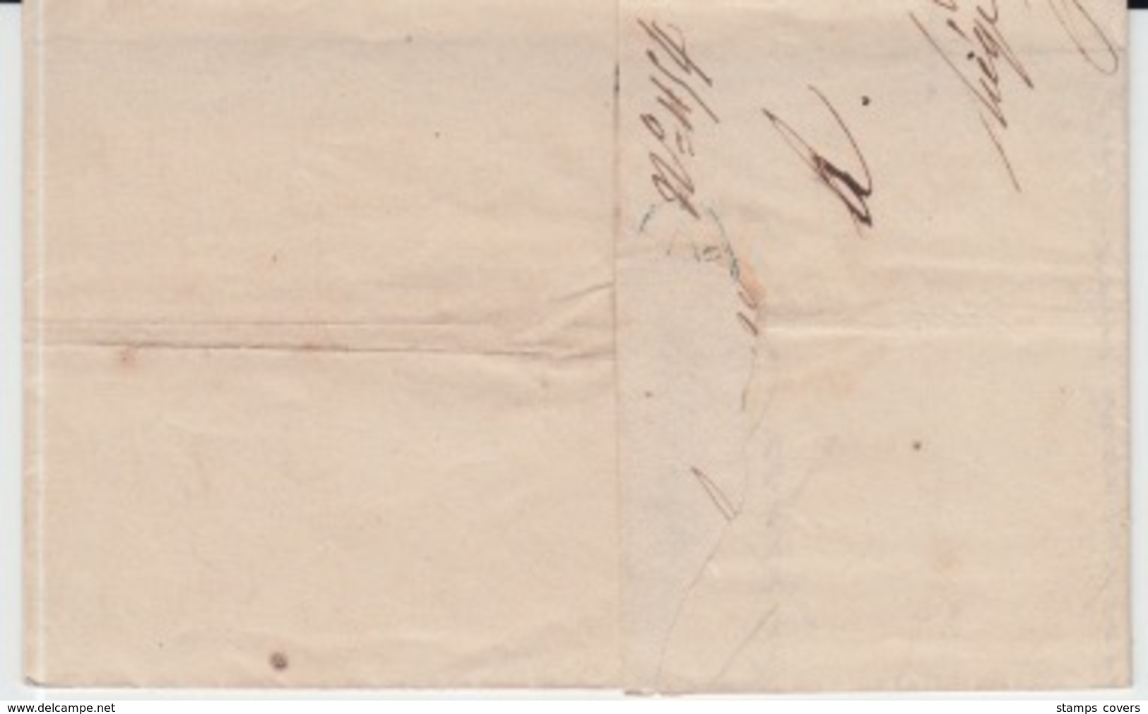 BELGIUM USED COVER 12/02/1843 LIEGE A HUY CACHET - 1830-1849 (Belgique Indépendante)