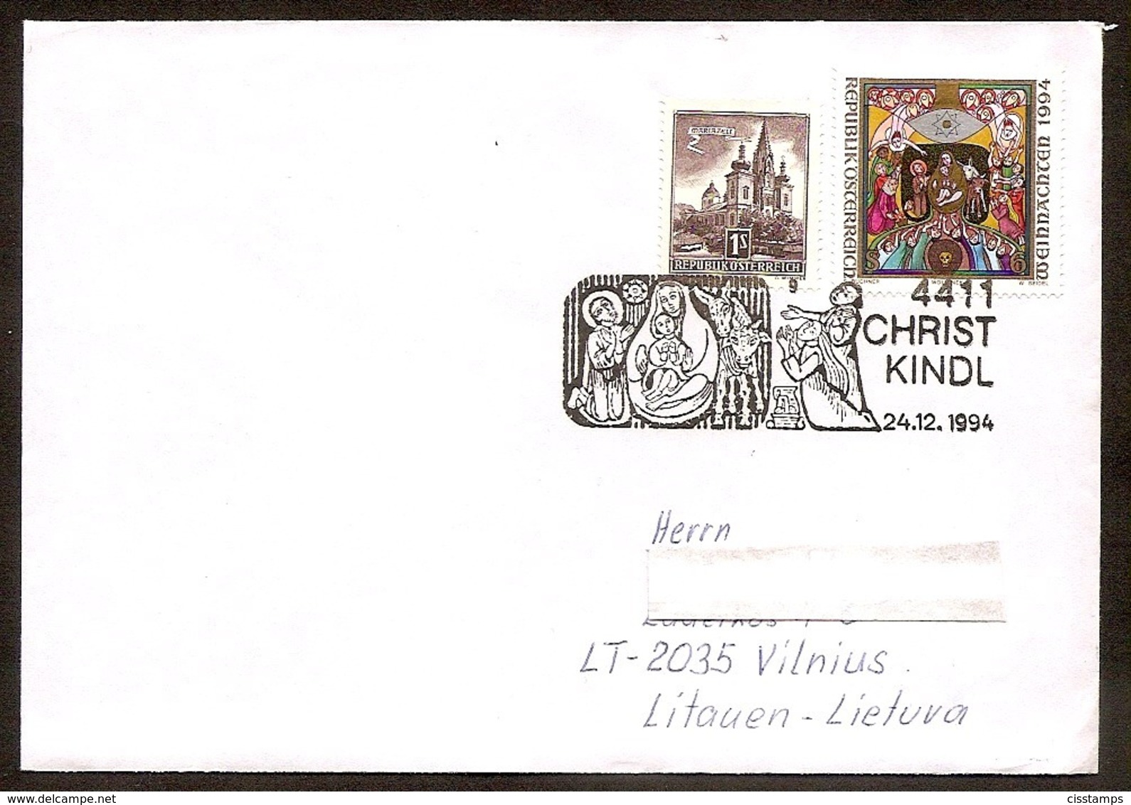 AUSTRIA 1994●Christkindl●●Weihnachten●Brief Nach Litauen - Natale