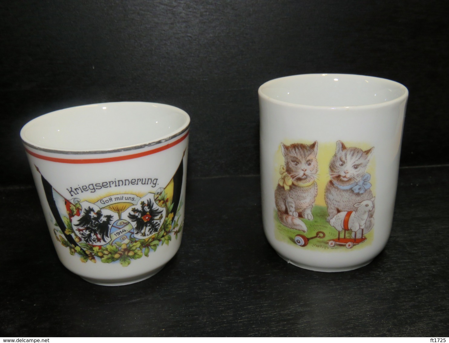 DEUX SUPERBES TASSES EN PORCELAINE ALLEMANDE 1914 !!! - 1914-18