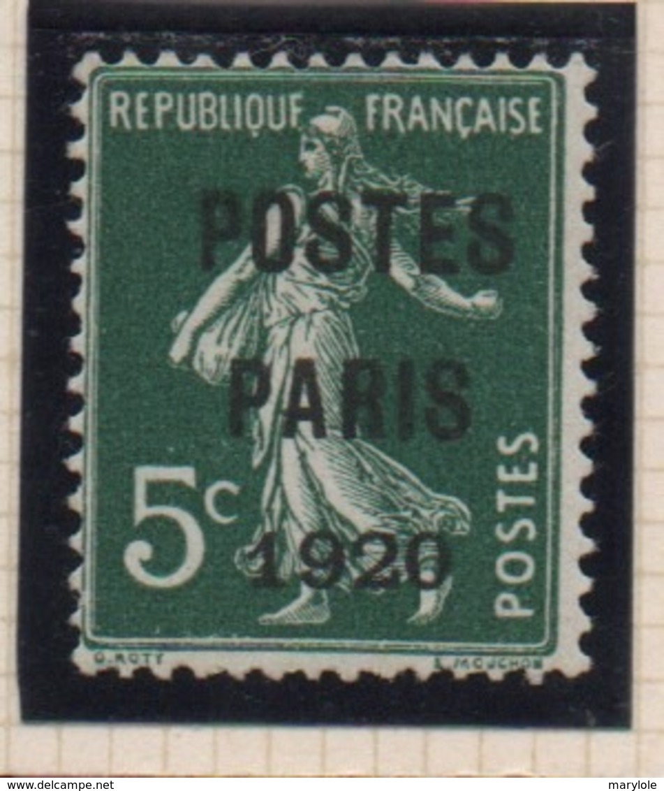 PREOBLITERES - 1920 / 22 - Type  Semeuse -  Surchargés ( Série Complète ) - 1893-1947