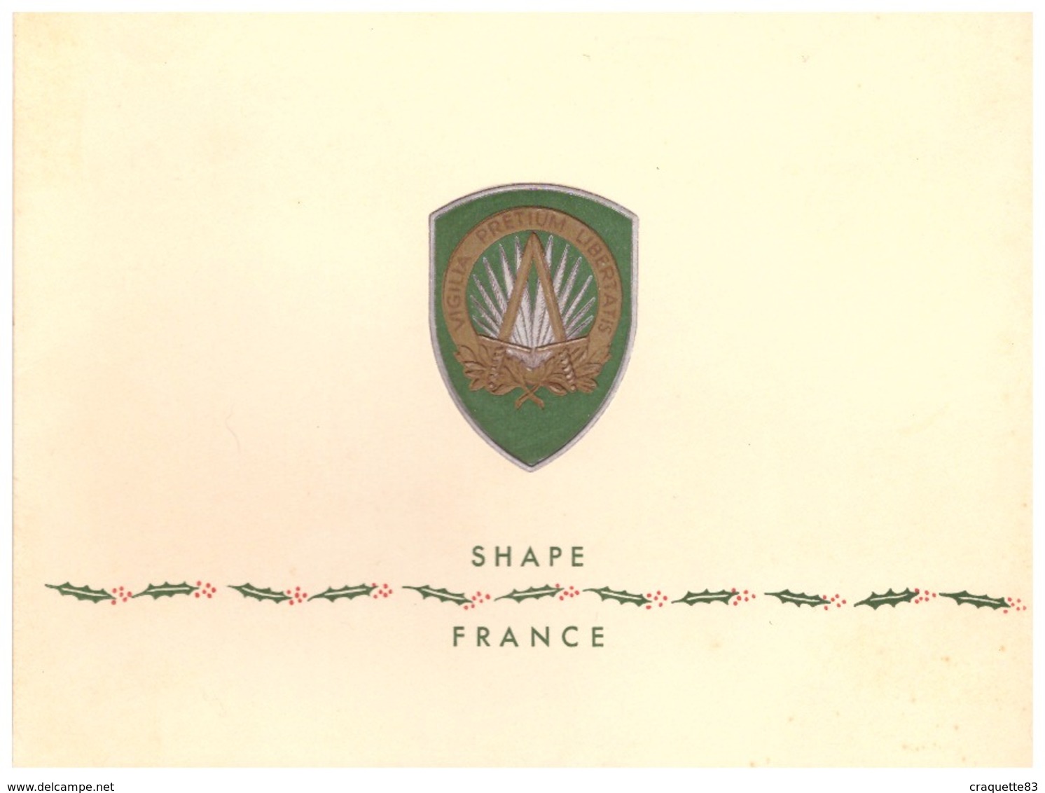 Carte De Voeux- SHAPE  FRANCE - 1955 - Documents