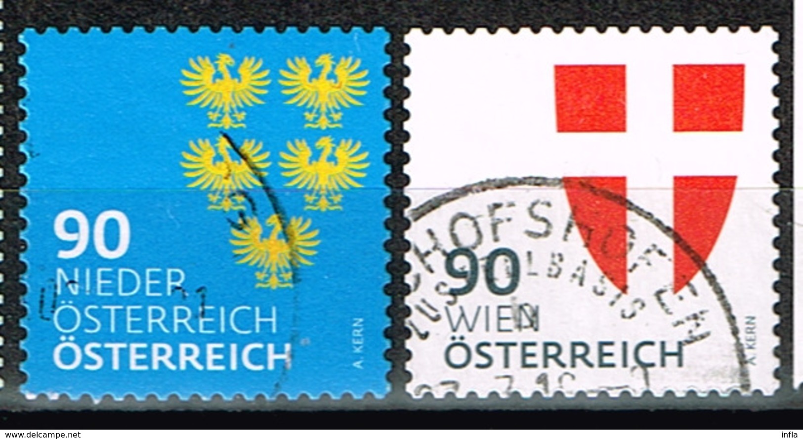 Österreich 2018,Michel# 3410 - 3411 O Österreichische Wappen: Niederösterreich, Wien - Used Stamps