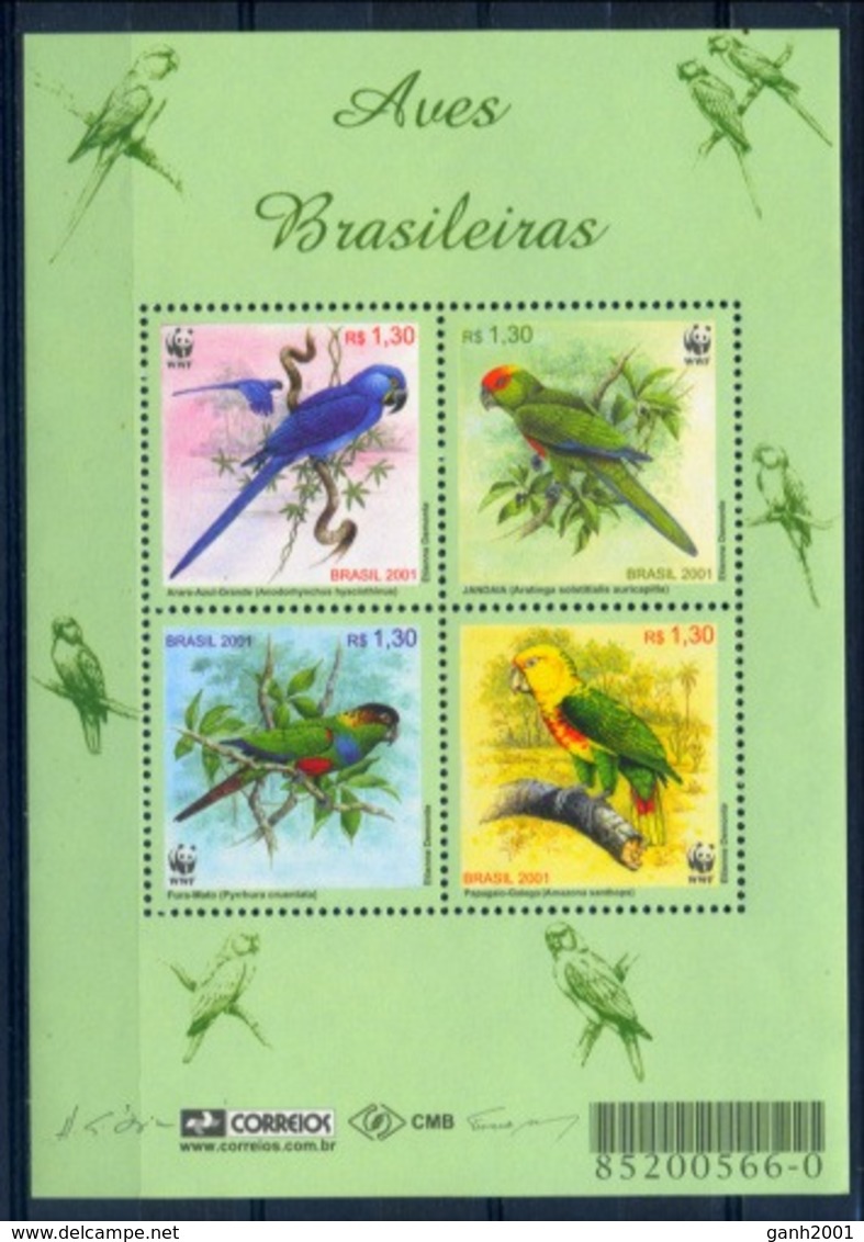 Brazil 2001 Brasil / Birds WWF MNH Vögel Aves Oiseaux / C6917   1-5 - Otros & Sin Clasificación