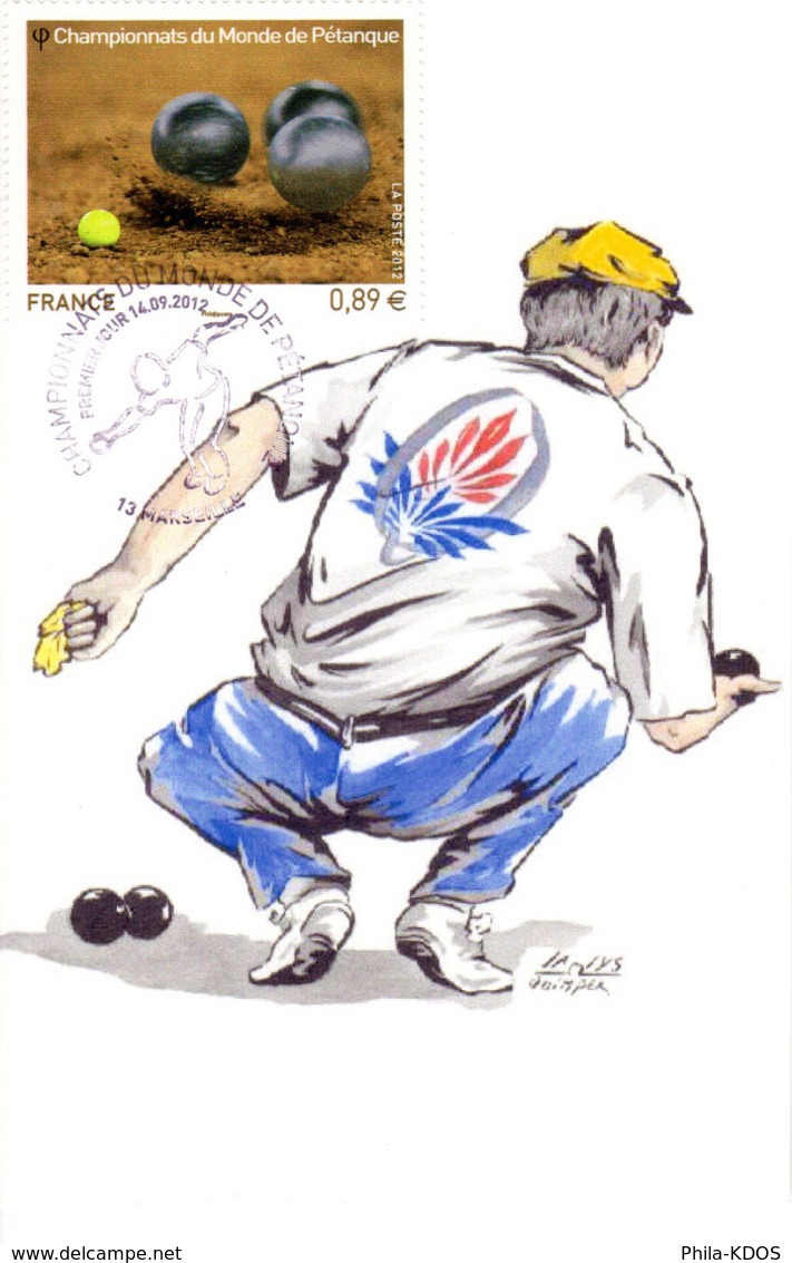 " LA PETANQUE " Sur Carte Maximum De 2012. N° YT 4684. Parfait état CM - Pétanque