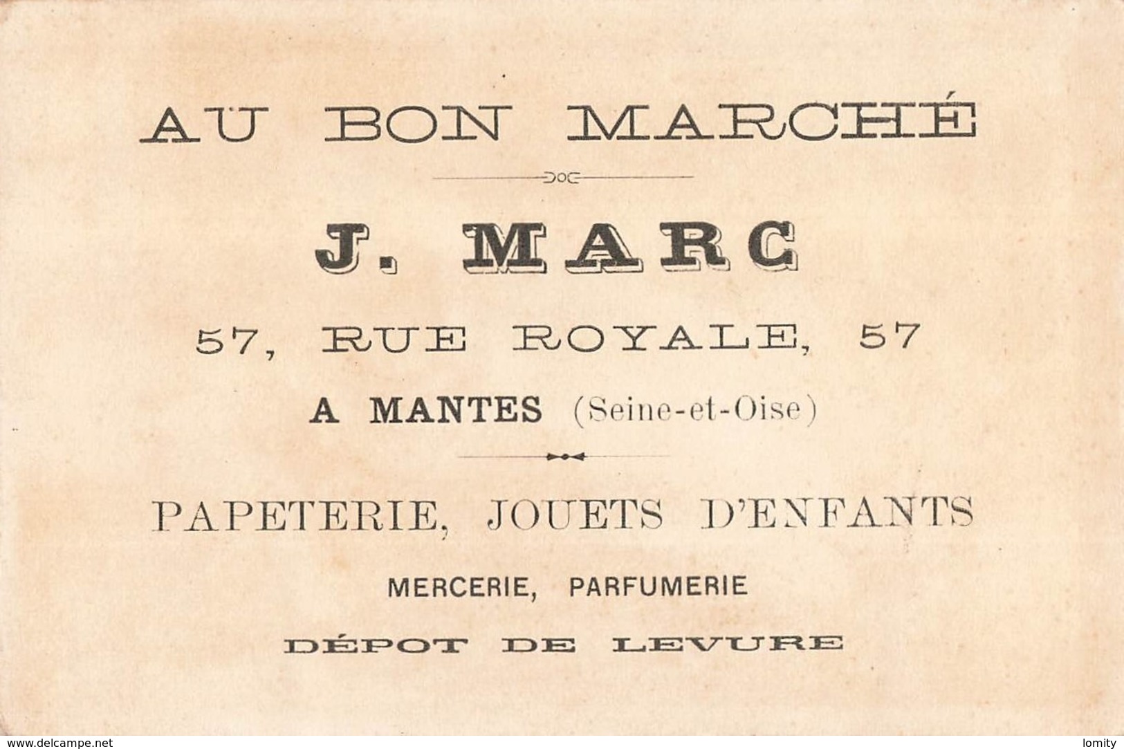 Chromo Pub Magasin Fil Au Patriote Force Regularité Souplesse , Au Bon Marché J. Marc 57 Rue Royale Mantes - Autres & Non Classés