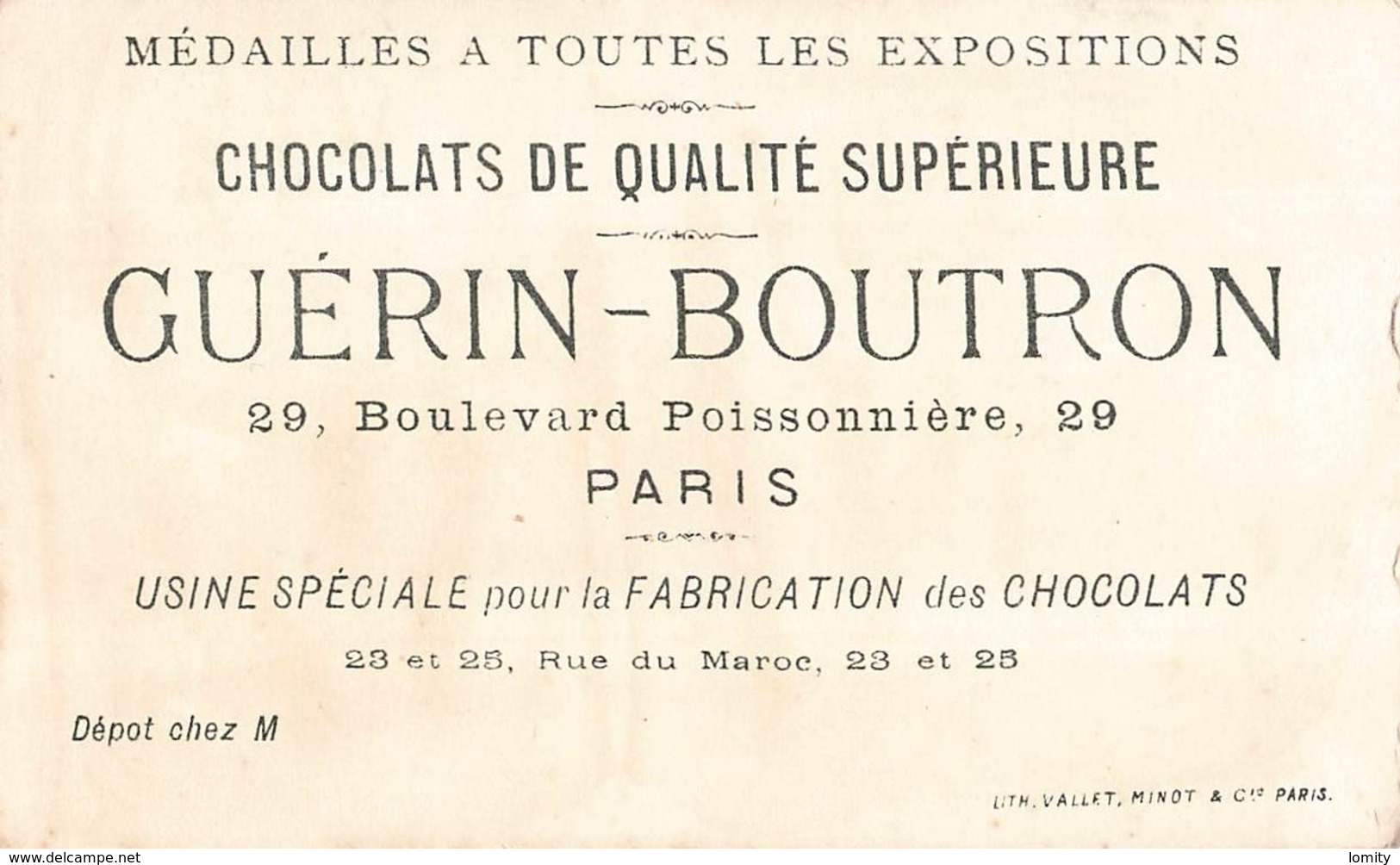 Chromo Pub Chocolat Guetrin Boutron Le Sens Dessus Dessous Chocolats 29 Bd Poissonniere Paris - Guérin-Boutron