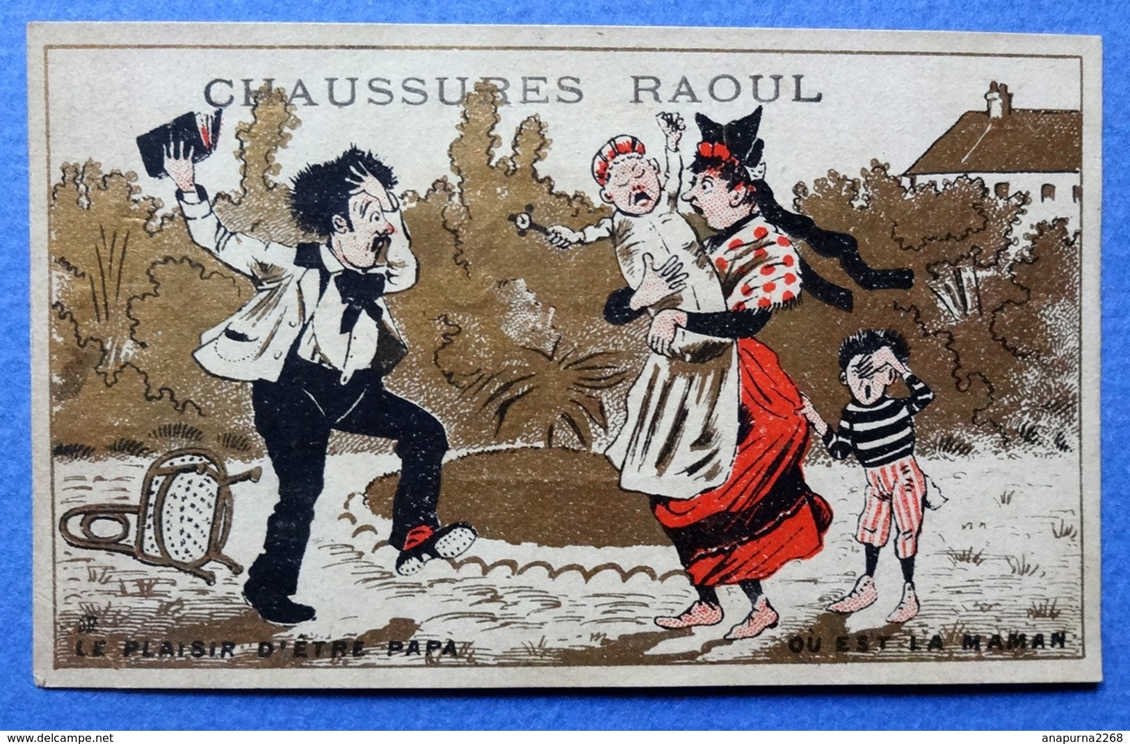 CHROMO DORÉE...DEVINETTE...CHAUSSURES RAOUL...LITH GILBERT CLAREY.....BÉBÉ ET SA NOURRICE...CHERCHER LA MAMAN - Other & Unclassified