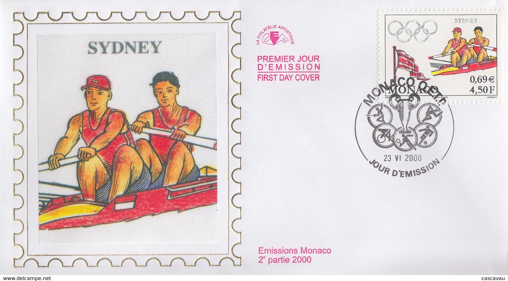 Enveloppe  FDC  1er   Jour   MONACO   Jeux  Olympiques  De   SYDNEY   2000 - Ete 2000: Sydney