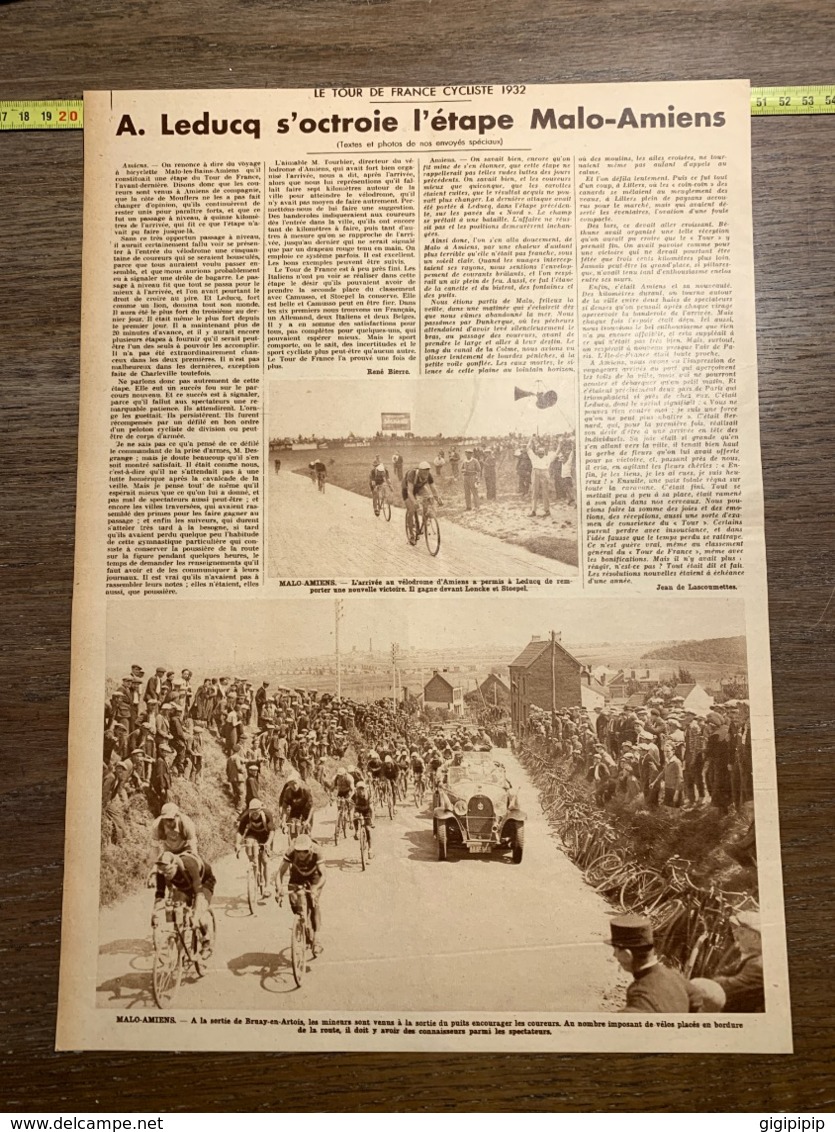 1932 1933 M CYCLISME ARQUES VIEUX CHATEAU SAINT OMER AMIENS BRUAY EN ARTOIS - Collections