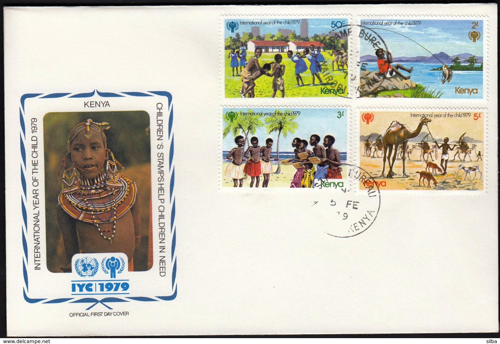 Kenya 1979 / International Year Of The Child, IYC, United Nations / FDC / Fishing, Dancing, Camel - Other & Unclassified