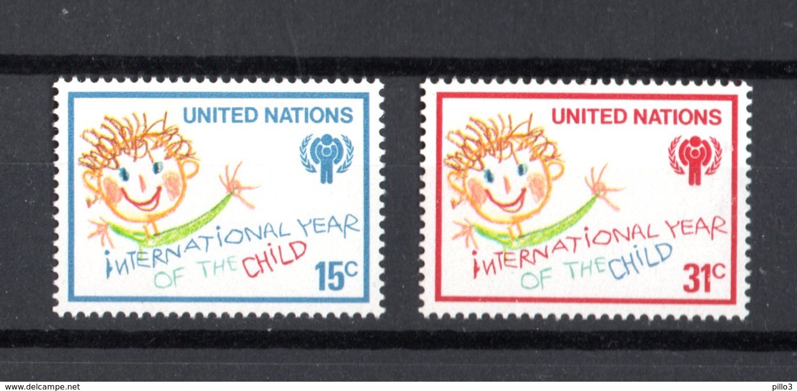 ONU  New York :  Anno Internazionale Del Bambino  -  2  Val.  MNH**  Del  4.05.1979 - Nuovi