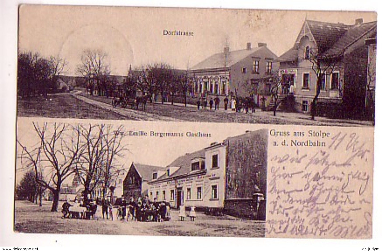 STOLPE A.d. Nordbahn, Dorfstrasse, Ww. Emilie Bergemanns Gasthaus1909 - Sonstige & Ohne Zuordnung