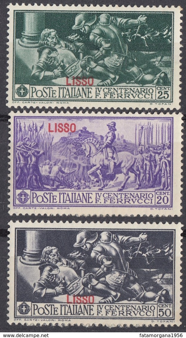 LISSO, ISOLE ITALIANE DELL'EGEO - 1930 - Lotto Di 3 Valori Nuovi MH: Unificato 12/14. - Aegean (Lipso)