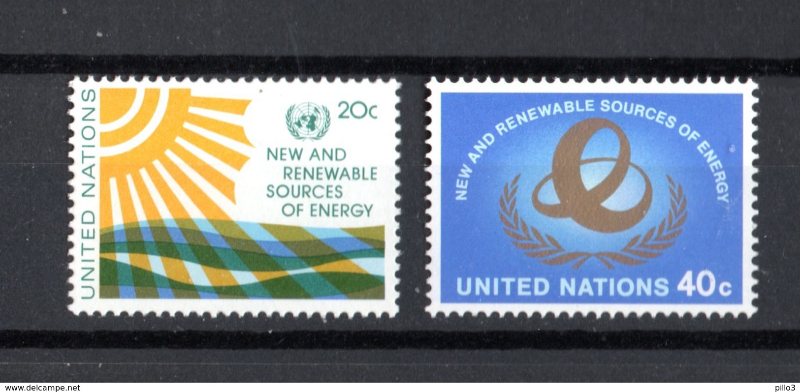 ONU  New York :  Energie Rinnovabili  -  2  Val.  MNH**  Del  29.05.1981 - Nuovi