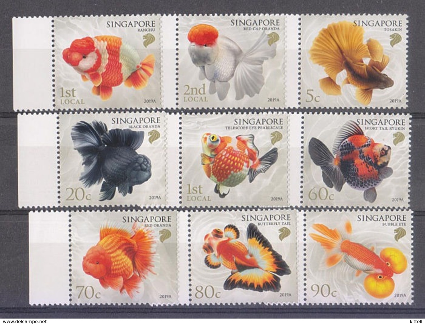 Singapore 2019 Definitives Goldfishes Goldfish Fish 9v MNH - Pesci