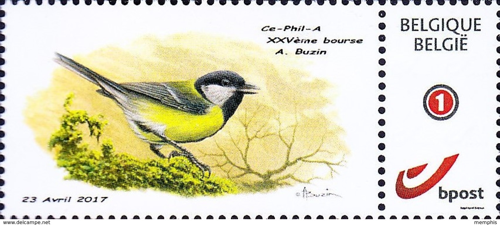 MyStamp Gegomd "Koolmees"   "XXVème Bourse Du Club Ce-phil-A" - 1985-.. Vögel (Buzin)