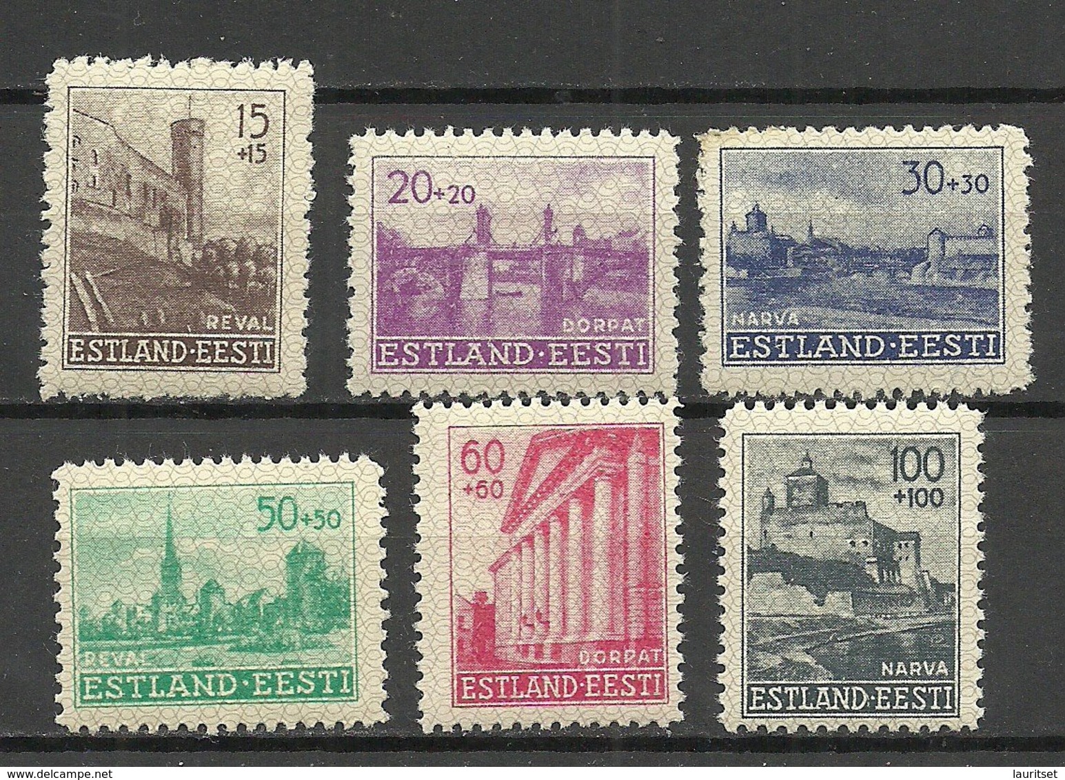 Estland Estonia 1941 German Occupation Wiederaufbau Michel 4 - 9 * - Estonie