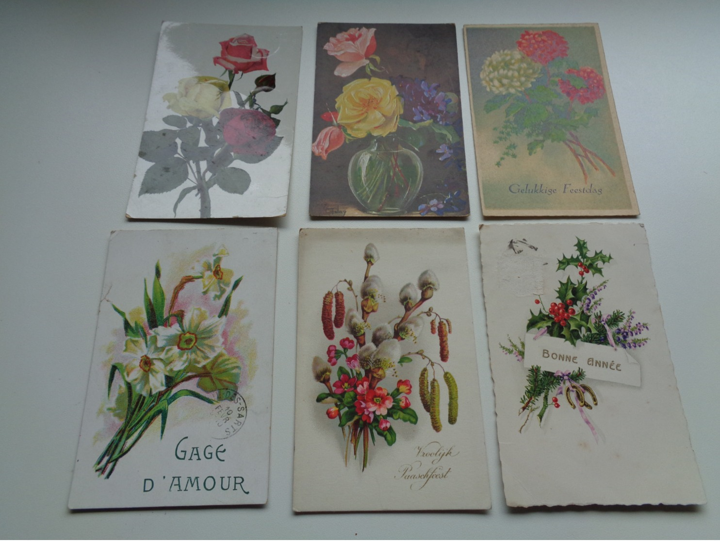 Beau Lot De 60 Cartes Postales De Fantaisie  Fleurs Fleur   Mooi Lot Van 60 Postkaarten  Bloemen Bloem - 5 - 99 Cartes