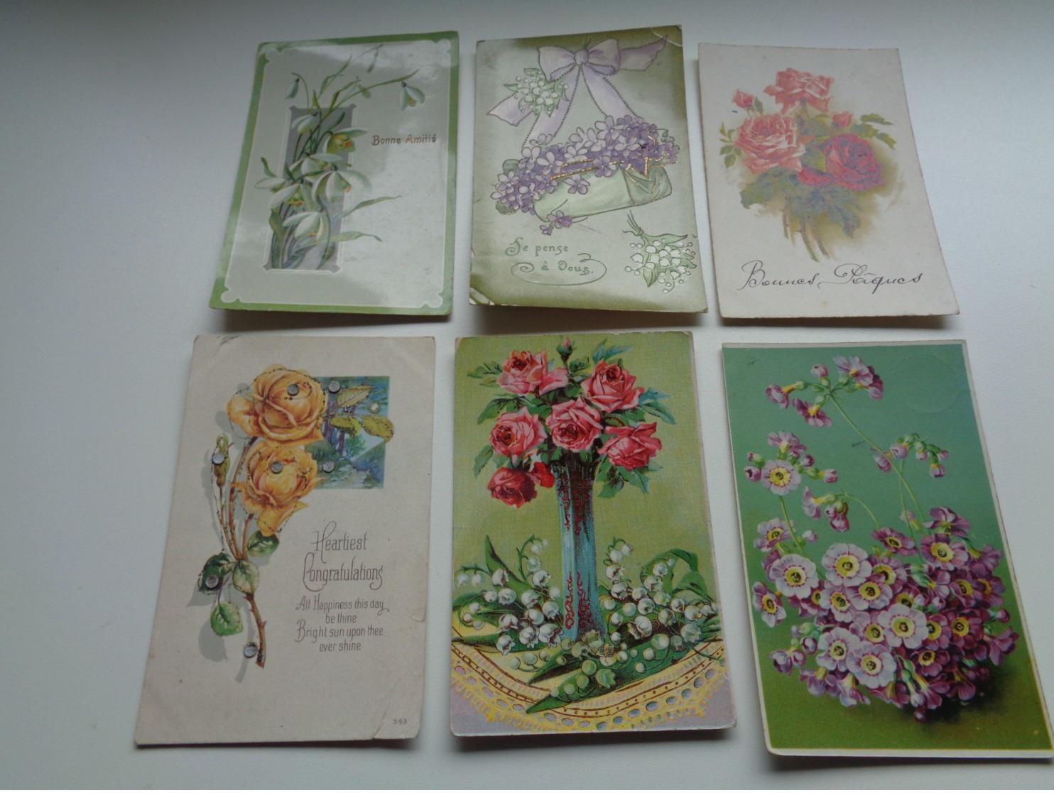 Beau lot de 60 cartes postales de fantaisie  fleurs fleur   Mooi lot van 60 postkaarten  bloemen bloem