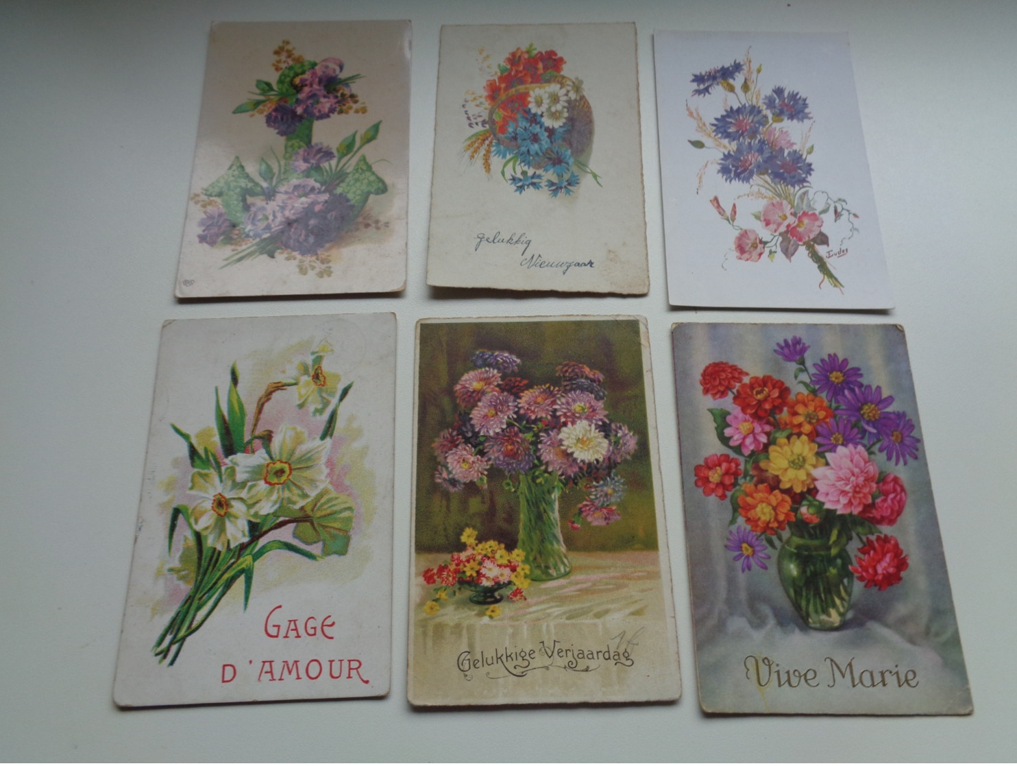 Beau lot de 60 cartes postales de fantaisie  fleurs fleur   Mooi lot van 60 postkaarten  bloemen bloem