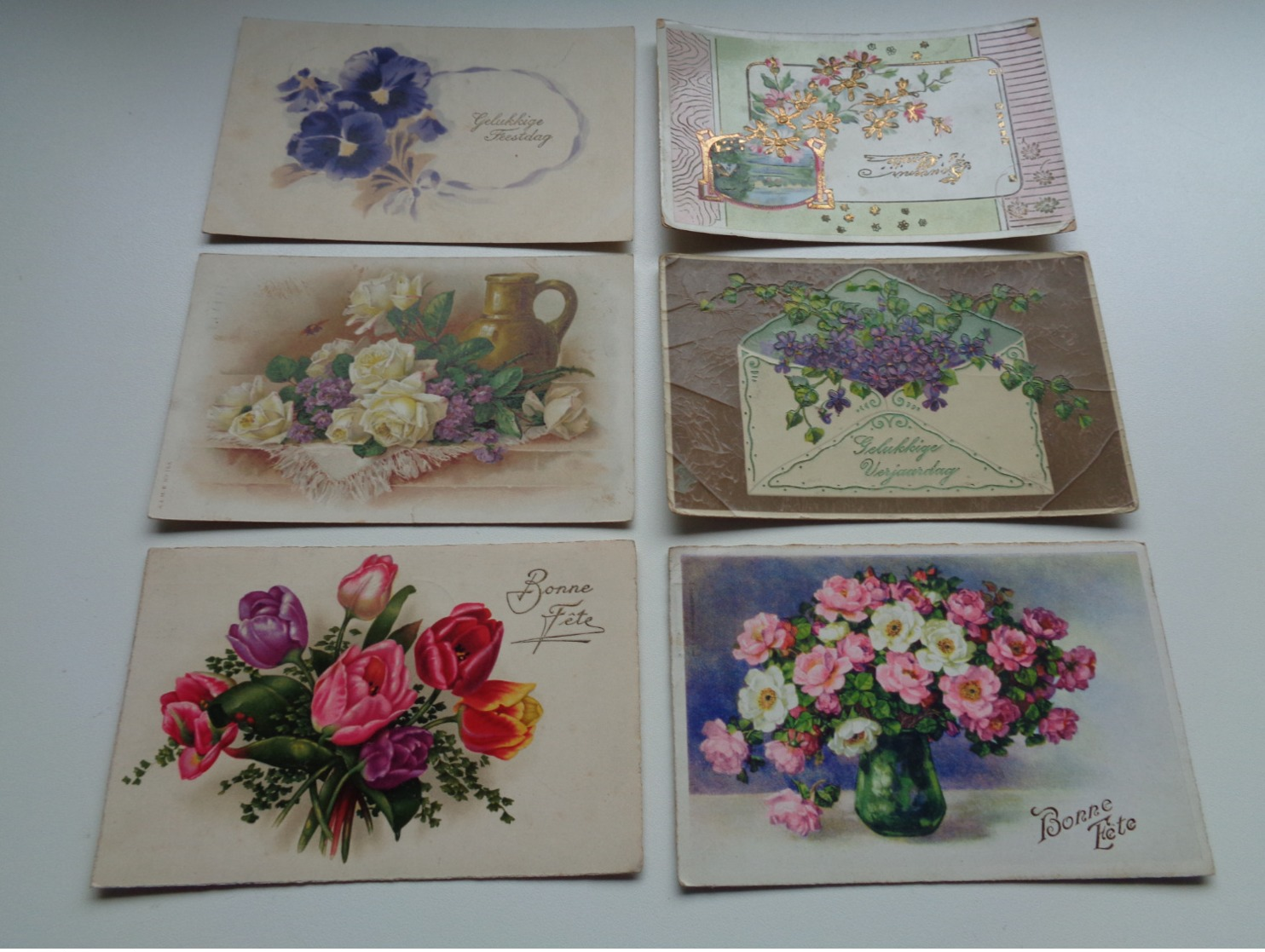 Beau lot de 60 cartes postales de fantaisie  fleurs fleur   Mooi lot van 60 postkaarten  bloemen bloem