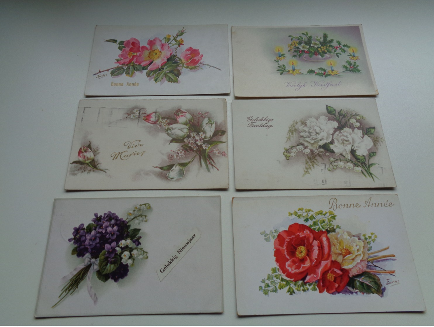 Beau lot de 60 cartes postales de fantaisie  fleurs fleur   Mooi lot van 60 postkaarten  bloemen bloem