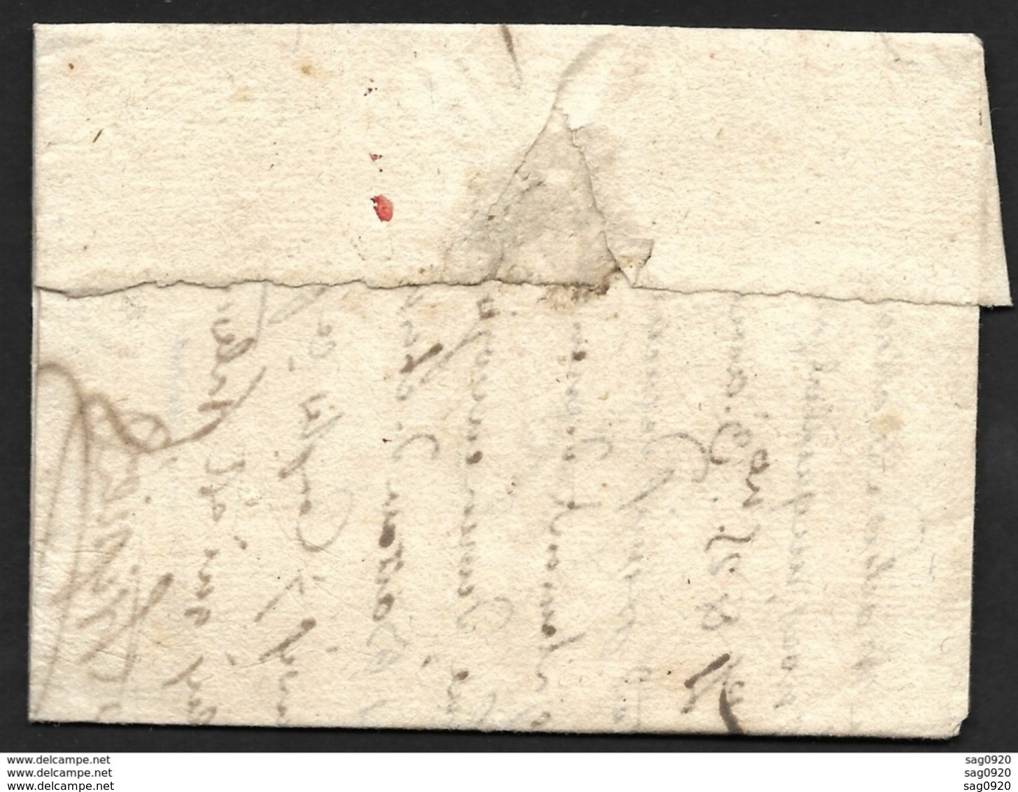 Lot Et Garonne-Lettre Avec Marque Rouge 45 PORT SteMARIE (67*15)-Pour Bordeaux - 1701-1800: Précurseurs XVIII