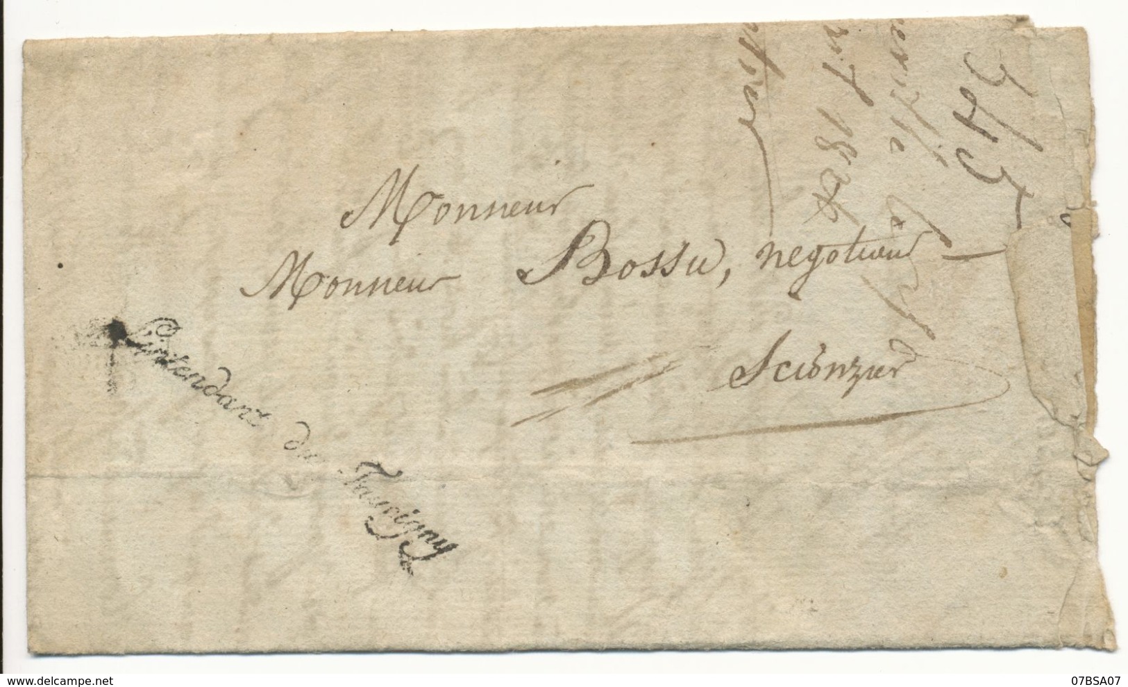 HAUTE SAVOIE LETTRE DFT 1826 BONNEVILLE CONTRESEING L'INTENDANT DU FAUCIGNY - 1801-1848: Vorläufer XIX