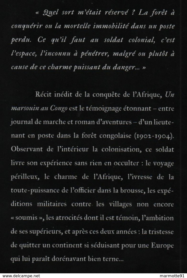 UN MARSOUIN AU CONGO RECIT LIEUTENANT CLEMENT 1902 ARMEE COLONIALE AFRIQUE - Francese