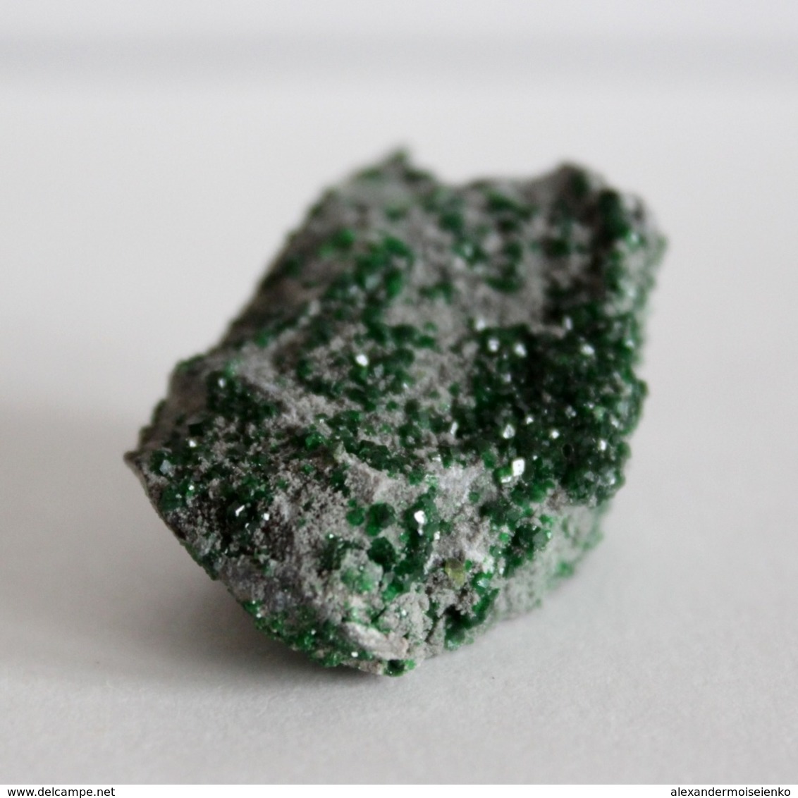 Uvarovite Crystals on chromite matrix. Russia