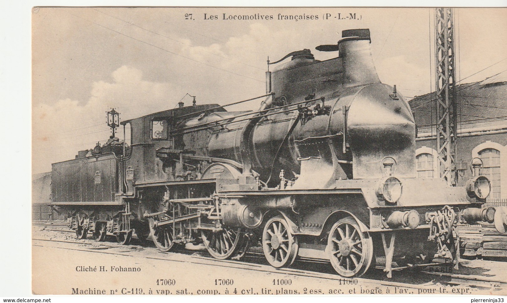 Carte Les Locomotives Françaises, Machine N° C119 - Trains