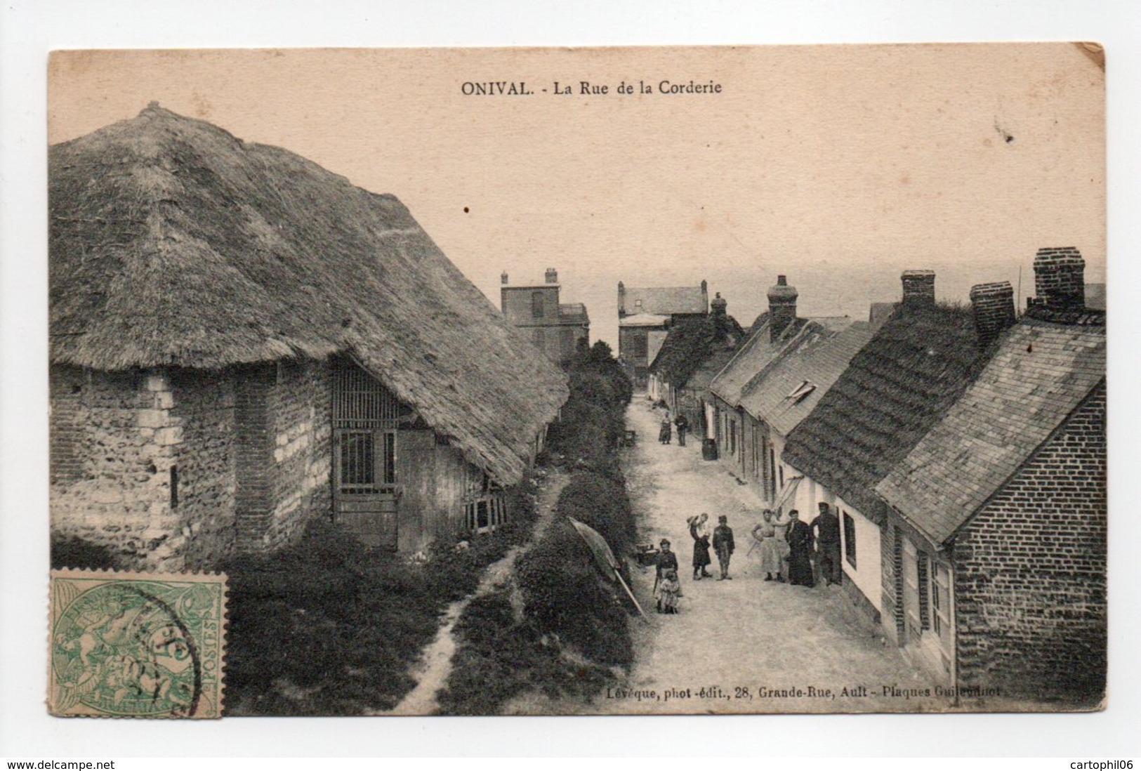 - CPA ONIVAL (80) - La Rue De La Corderie (avec Personnages) - Photo-Edition Lévèque - - Onival