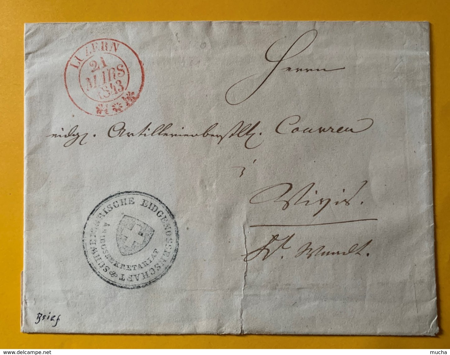 9249 - Luzern 24.03.1843 Lettre Officielle Pour Vevey - ...-1845 Préphilatélie