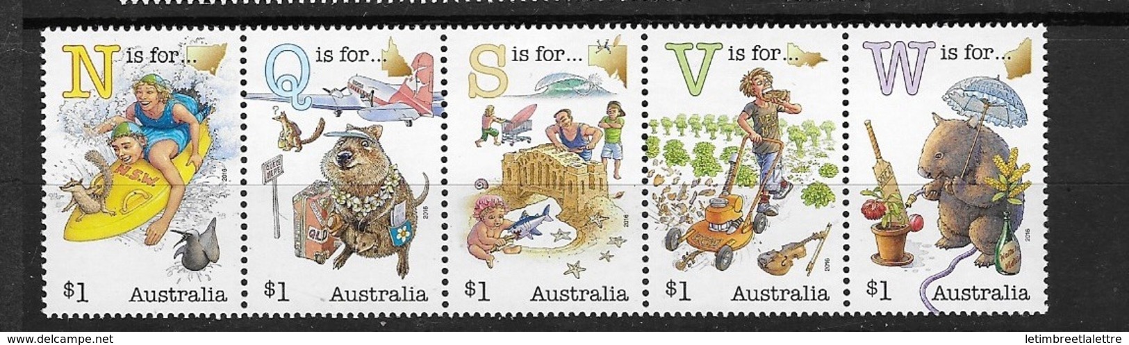 AUSTRALIE N°4291 ,à 4295**  Fair Dinkum Aussie "l'alphabet" - Neufs