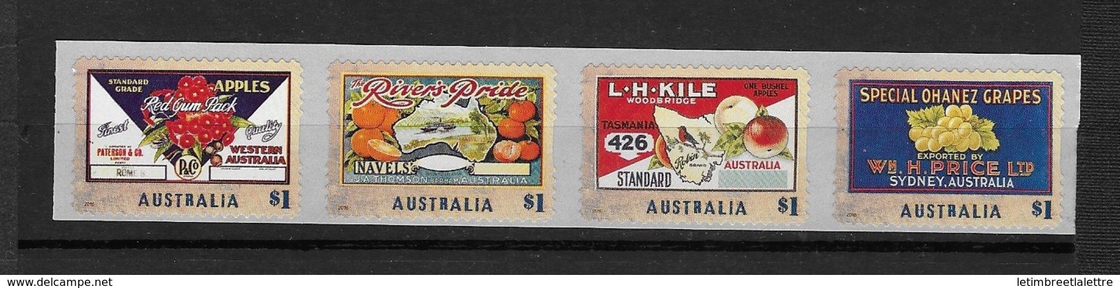 AUSTRALIE N°4332 à 4335**  Anciennes étiquettes De Fruits Auto-adhésif - Ungebraucht