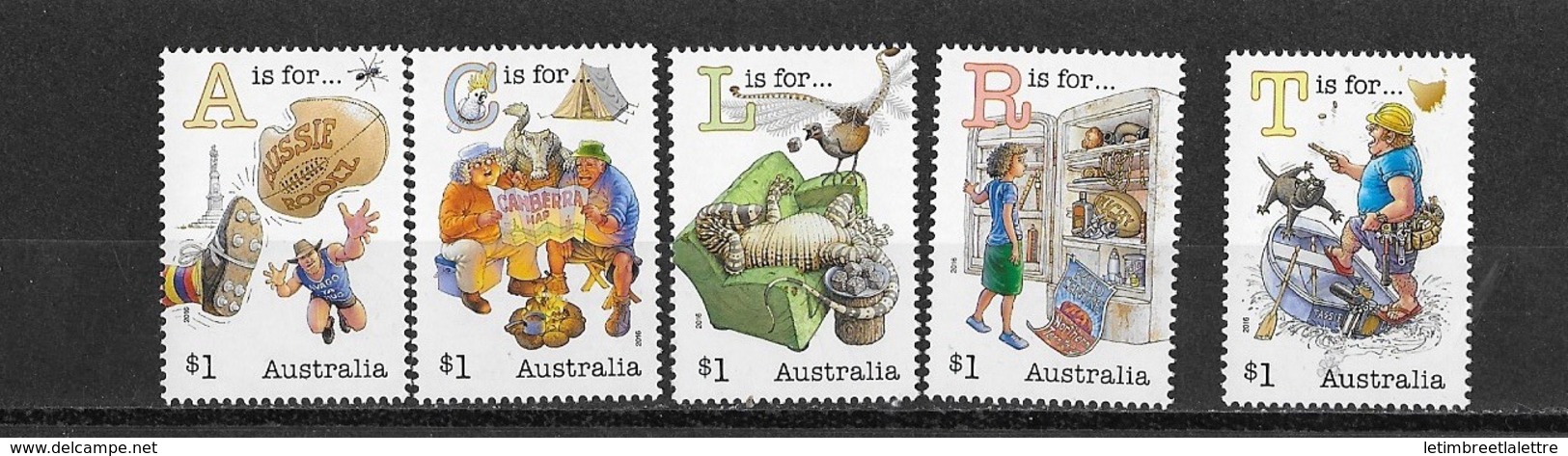 AUSTRALIE N°4356 à 4360**  "L'alphabet" - Mint Stamps