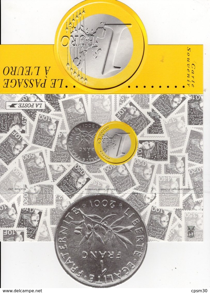 Timbres - Souvenir Philatélique - Passage à L'Euro - Bloc Souvenir (neuf SANS Blister) - 2002 - Souvenir Blocks & Sheetlets