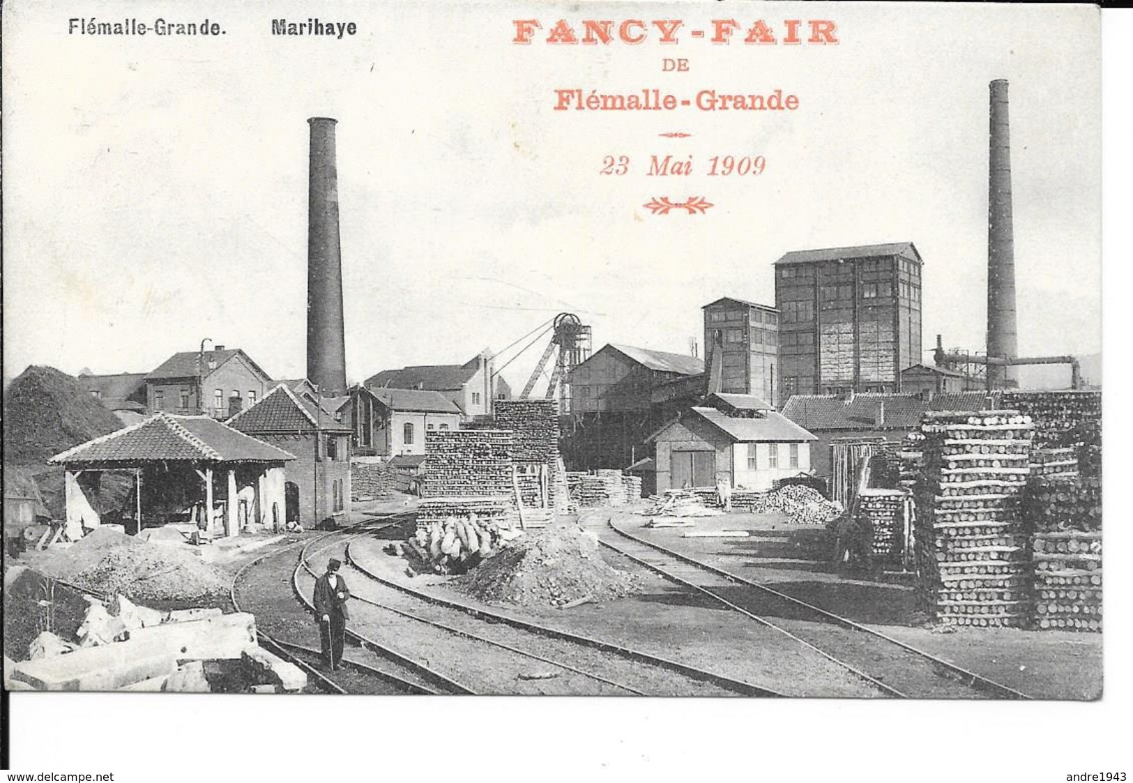 Flémalle-Grande - Marilhaye - Charbonnage - Pub: Fancy-Fair, 23 Mai 1909 - Pirard - Circulé: 1909 - 2 Scans. - Flémalle